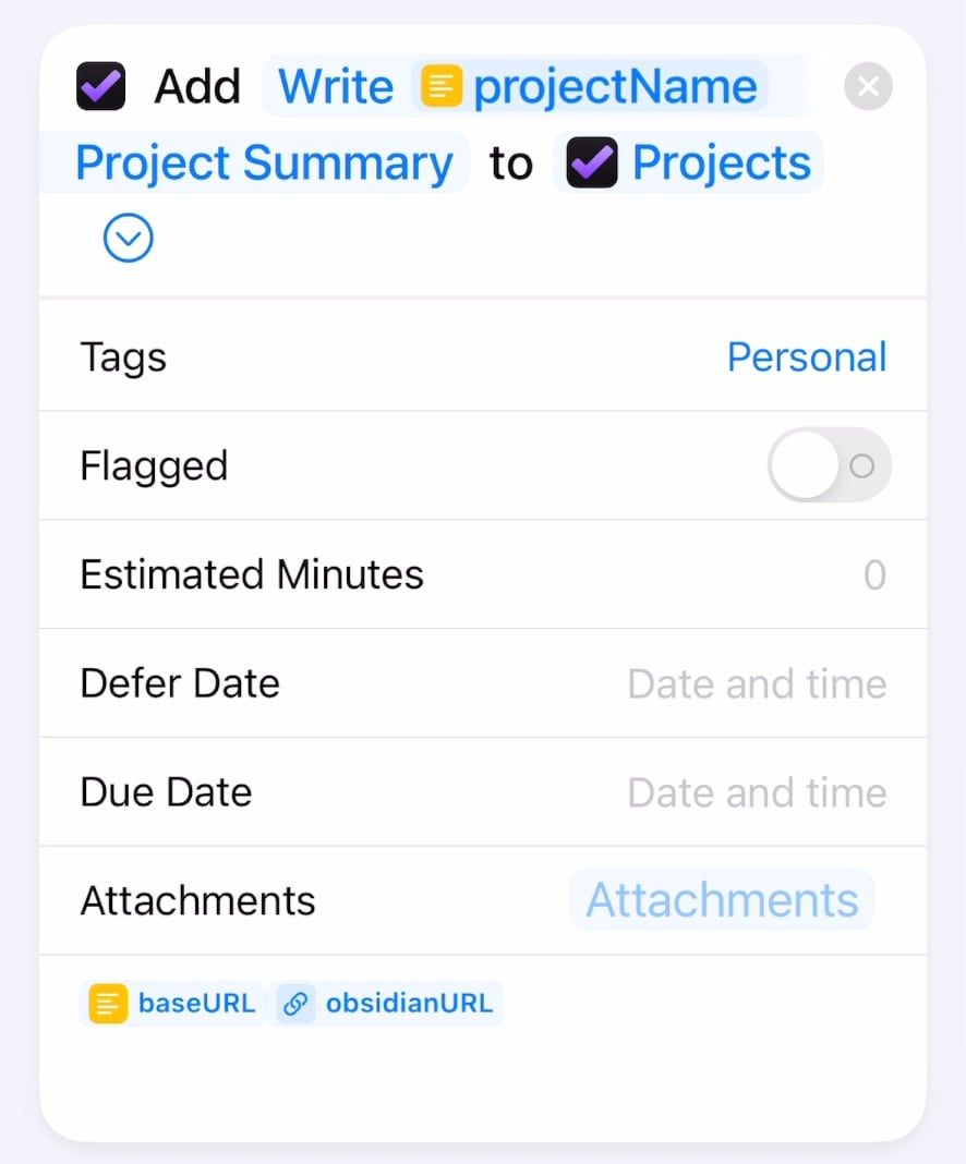 Add Omnifocus item